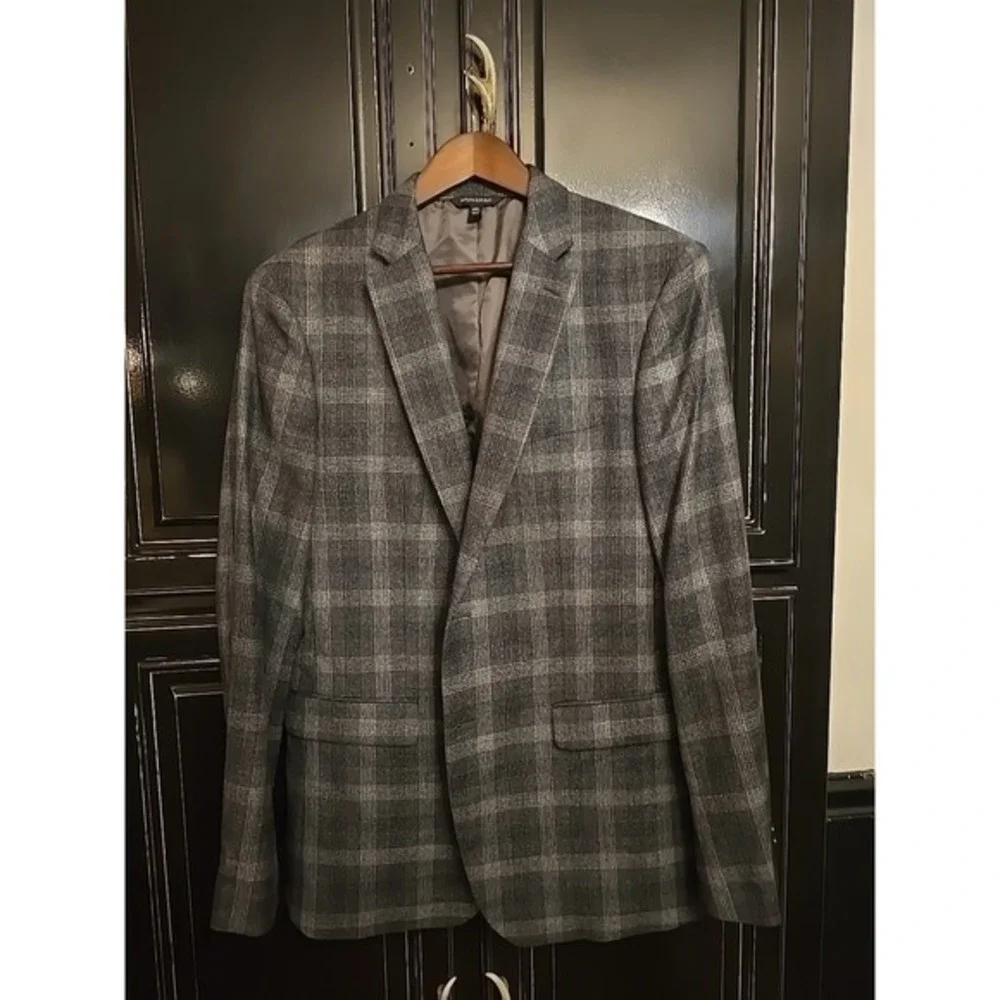 New Banana‎ Republic 42L Slim Fit Plaid Sport Blazer 100% Wool
